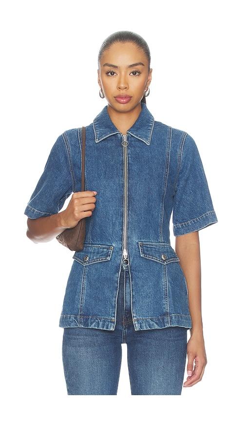 veronica beard sully jacket in blue. - size l (also in xs, s, m)
