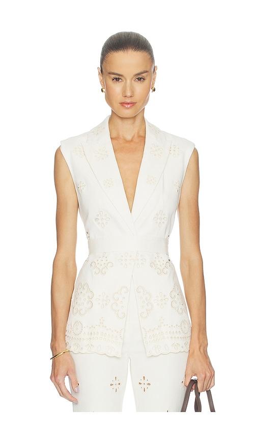 veronica beard townes vest in white. - size 0 (also in 2, 4, 6, 8, 10)