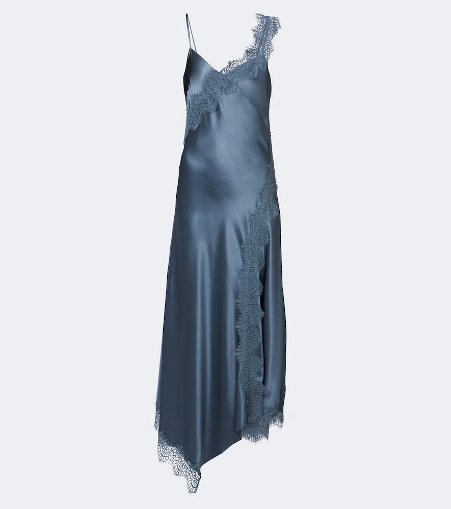 veronica beard vernon lace-trimmed silk-blend midi dress