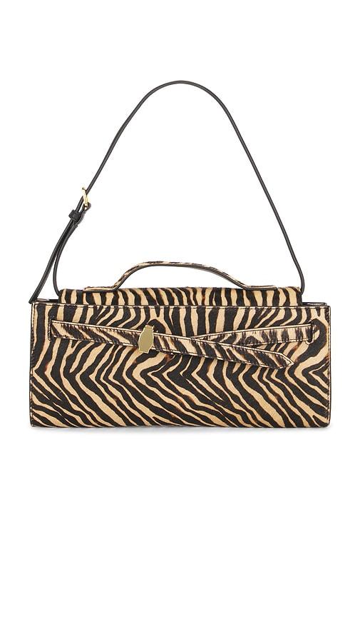 veronica beard ziger dash clutch in brown.