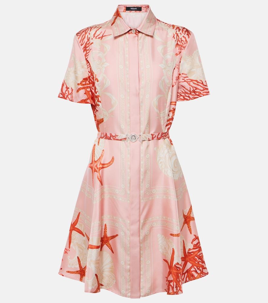 versace barocco sea silk twill shirt dress