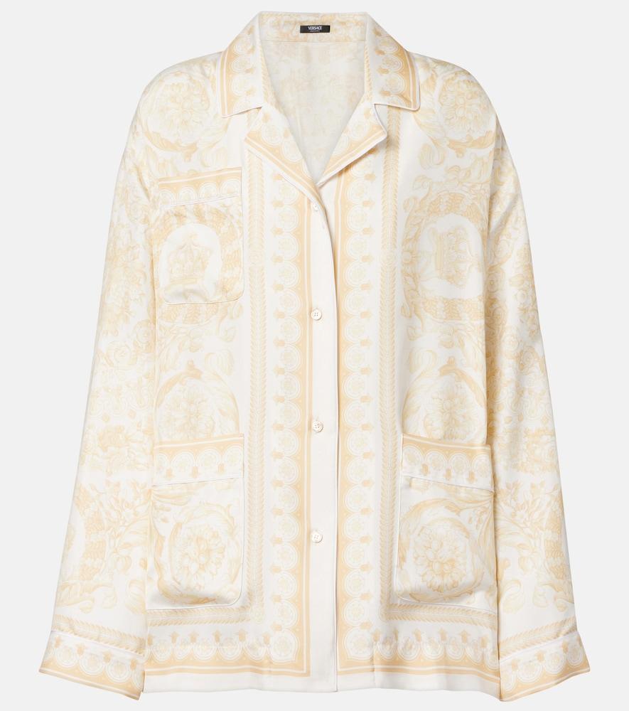 versace barocco silk twill shirt