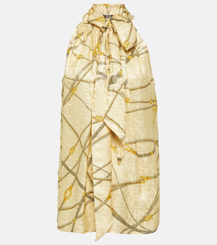 versace bow-detail top