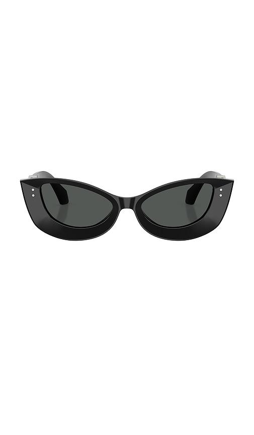 versace cat eye sunglasses in black.