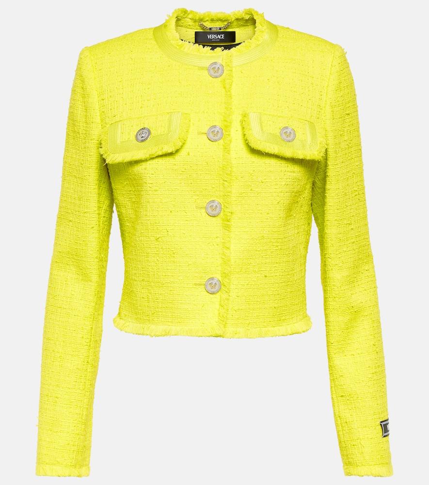 versace cotton-blend boucle jacket