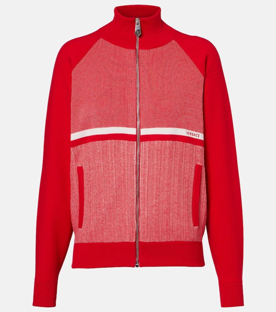 versace cotton-blend jacquard jacket