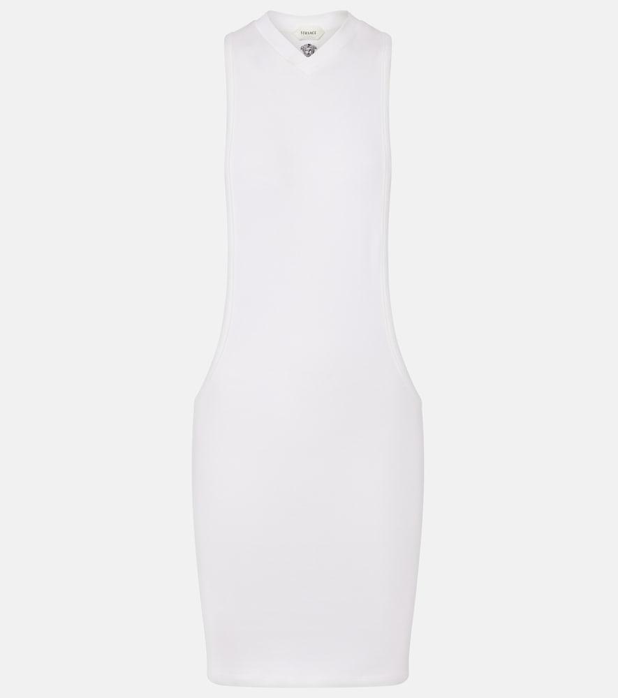 versace cotton-blend jersey minidress