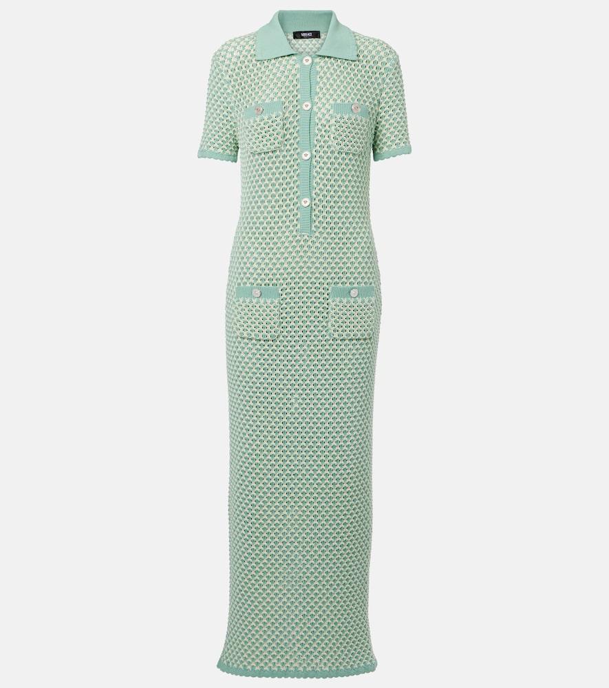 versace crochet cotton-blend maxi dress