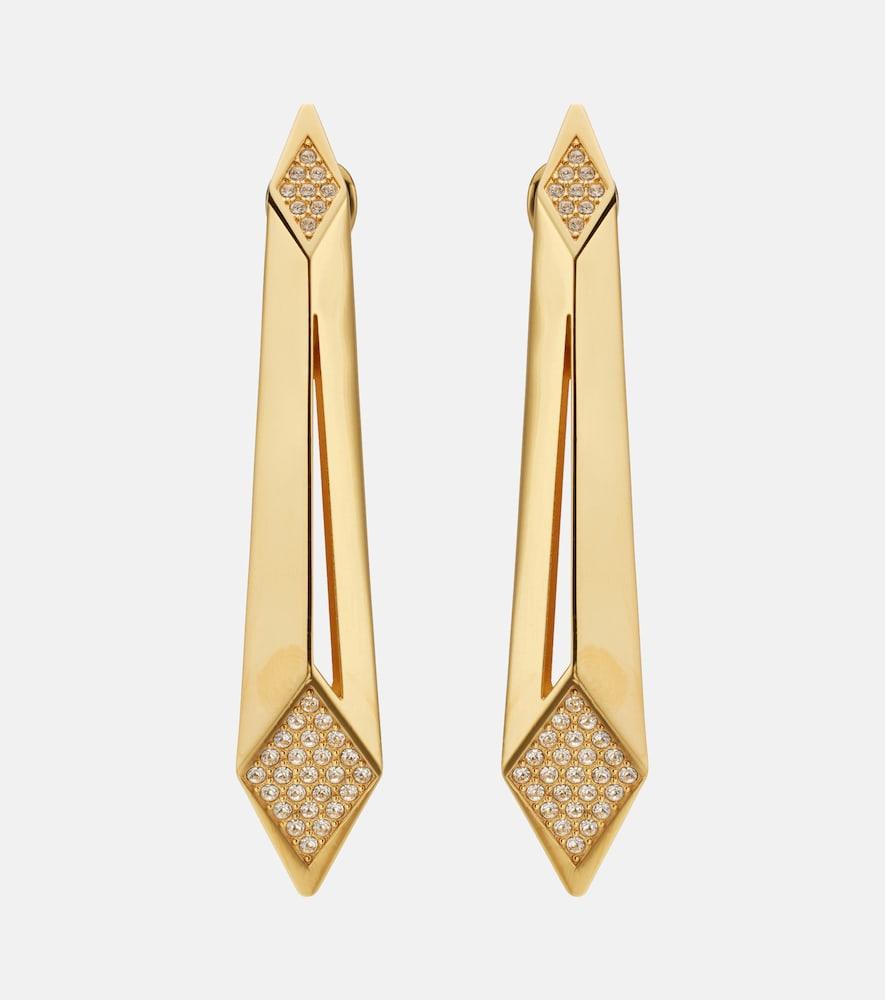 versace crystal-embellished drop earrings
