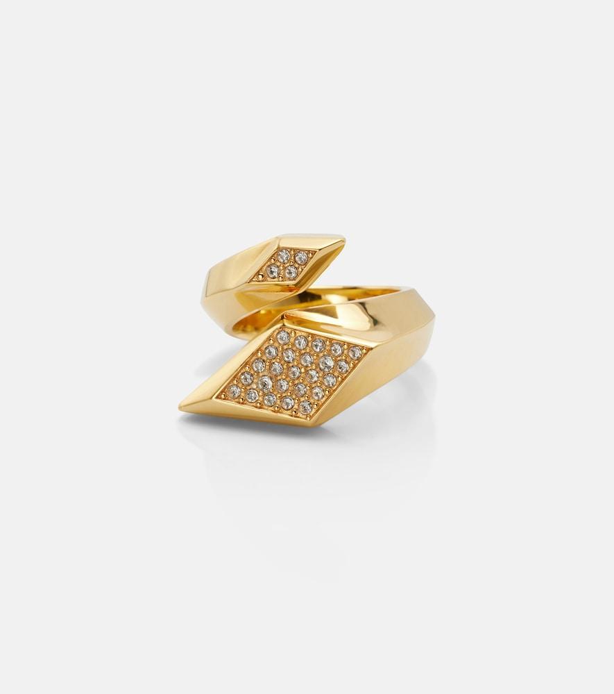 versace crystal-embellished ring