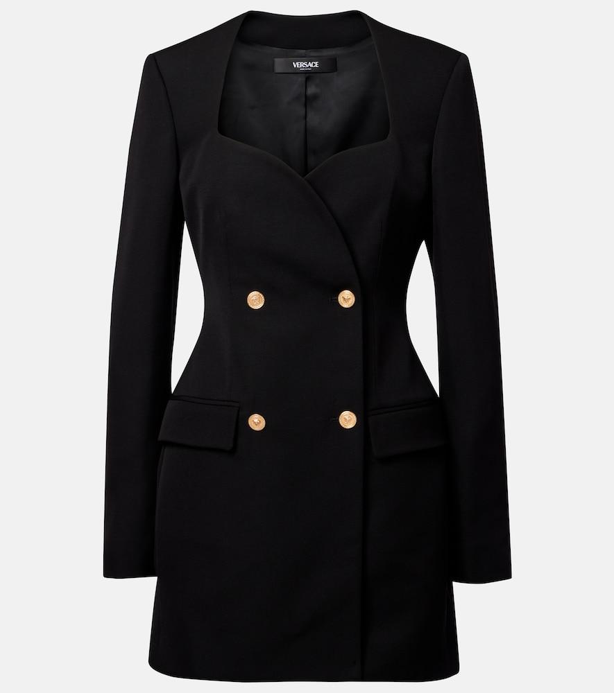 versace double-breasted wool minidress