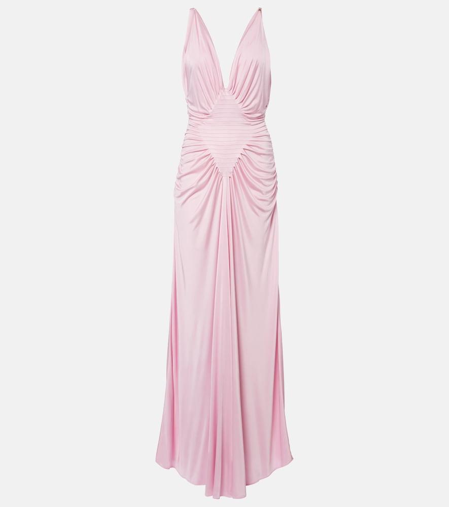 versace draped jersey gown