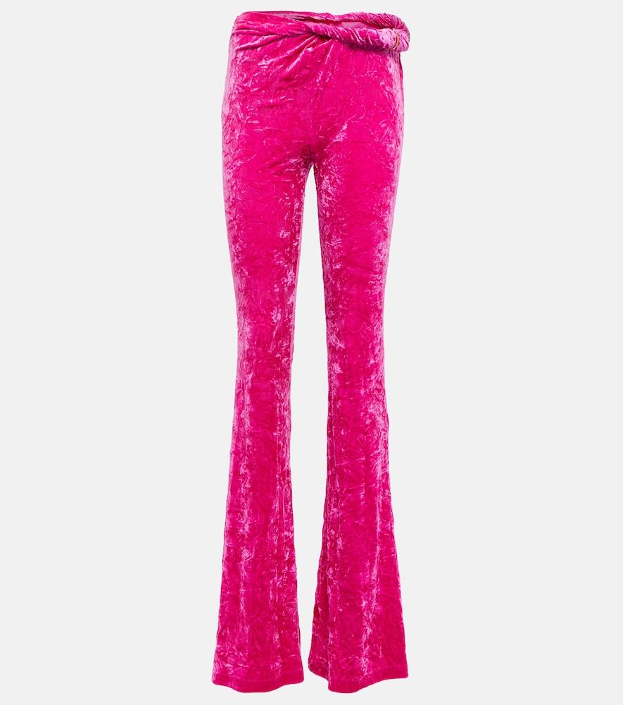 versace flared velvet pants