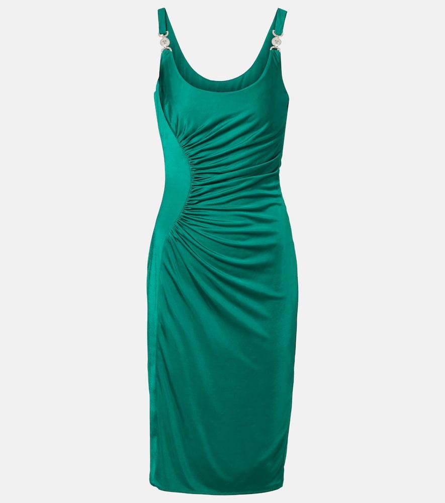 versace gathered jersey cocktail dress