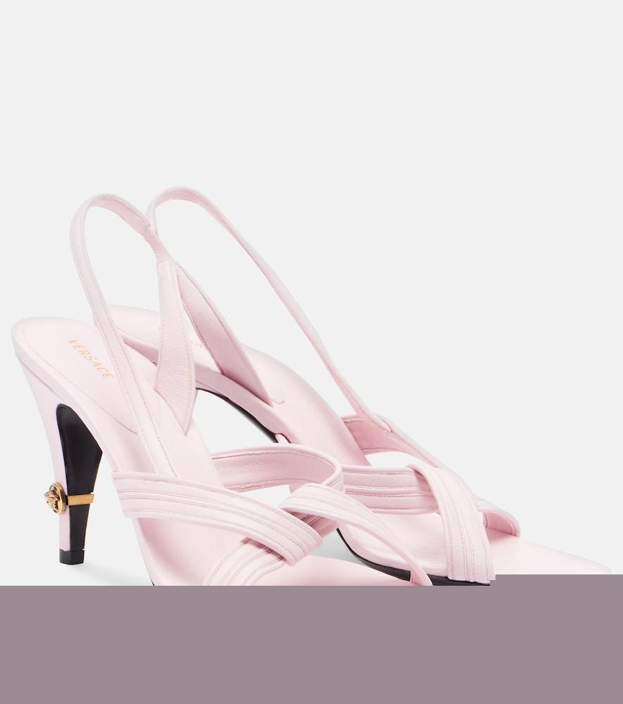 versace gianni medusa leather slingback sandals