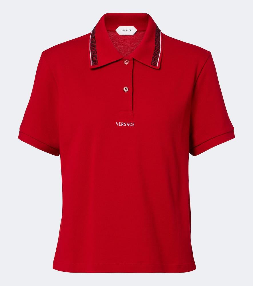 versace greca cotton piqué polo shirt