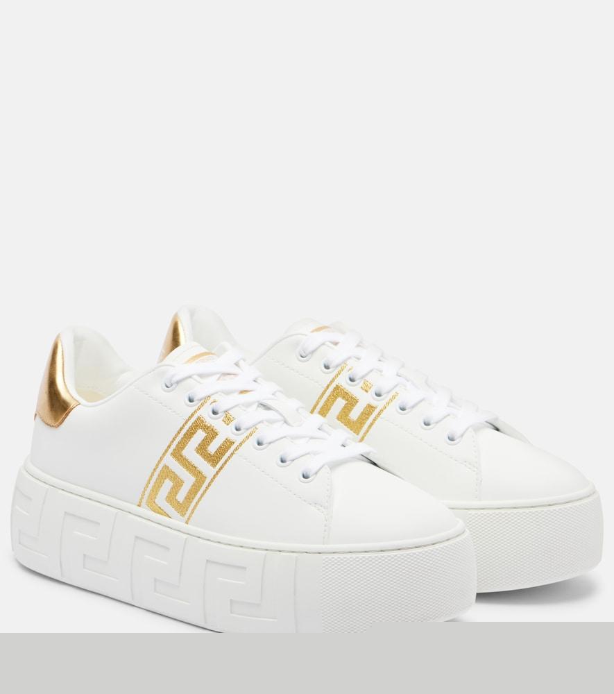 versace greca embroidered sneakers