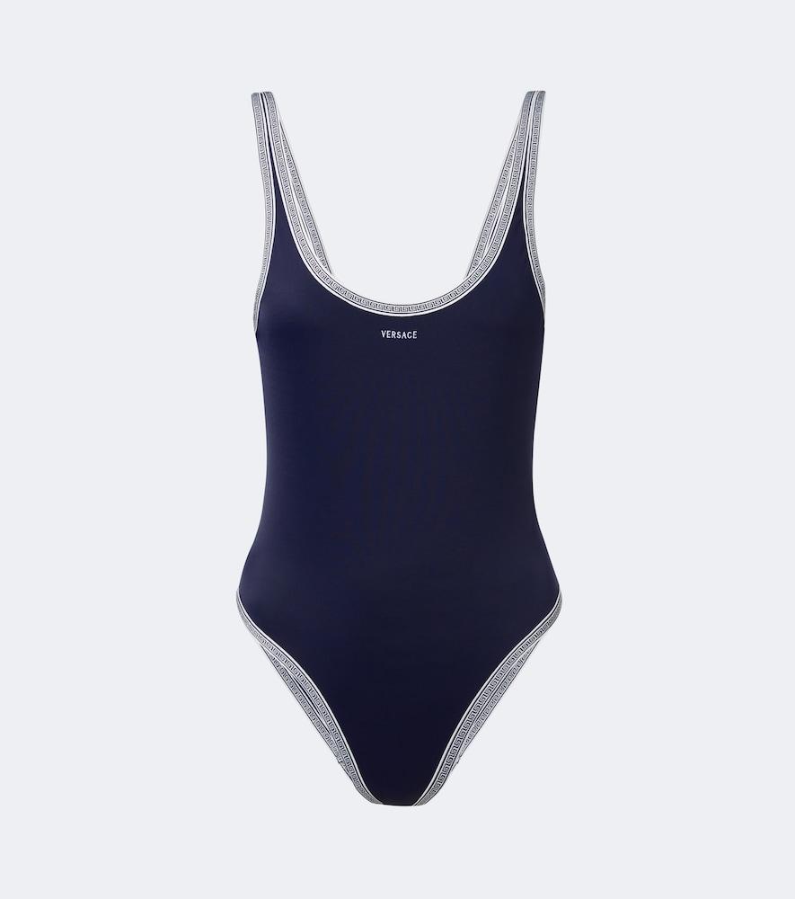 versace greca logo embroidered swimsuit