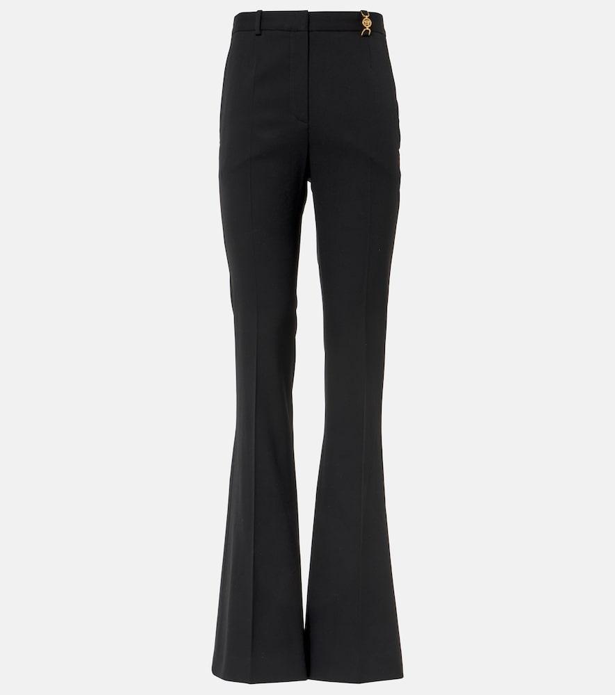 versace high-rise wool-blend flared pants