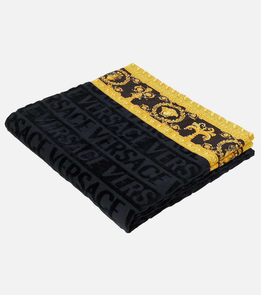 versace home i love baroque cotton terry beach towel