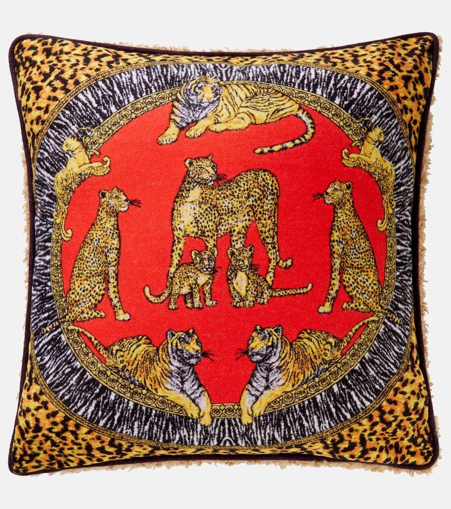 versace home wild cats wool cushion