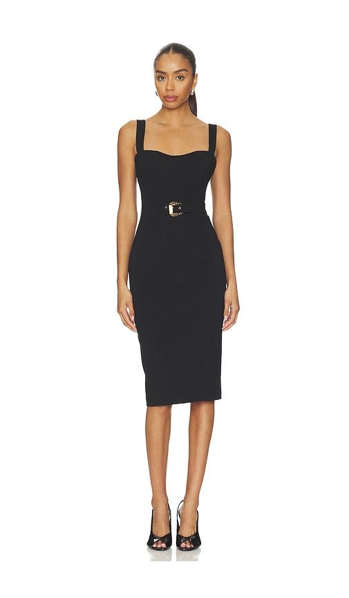 versace jeans couture belted dress in black. - size 36 (also in 38, 40)