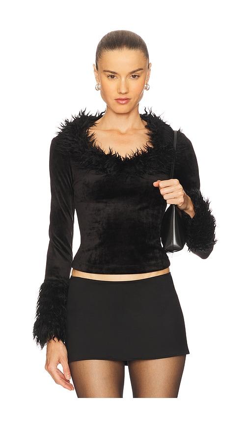 versace jeans couture velvet top in black. - size 36 (also in 42)
