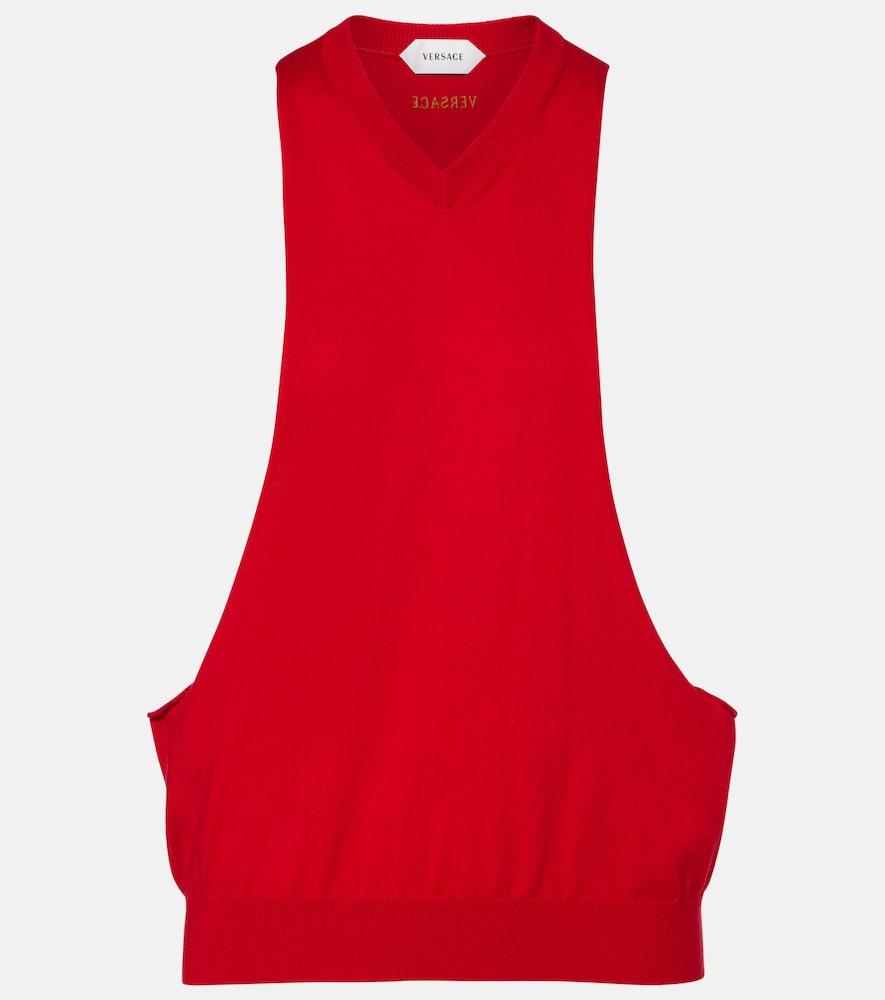 versace knitted cotton top