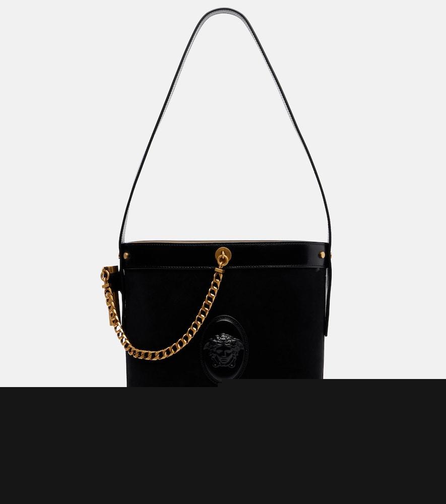 versace la medusa suede shoulder bag