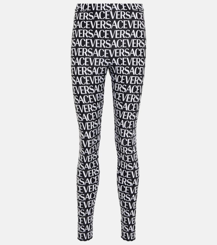 versace logo-print leggings