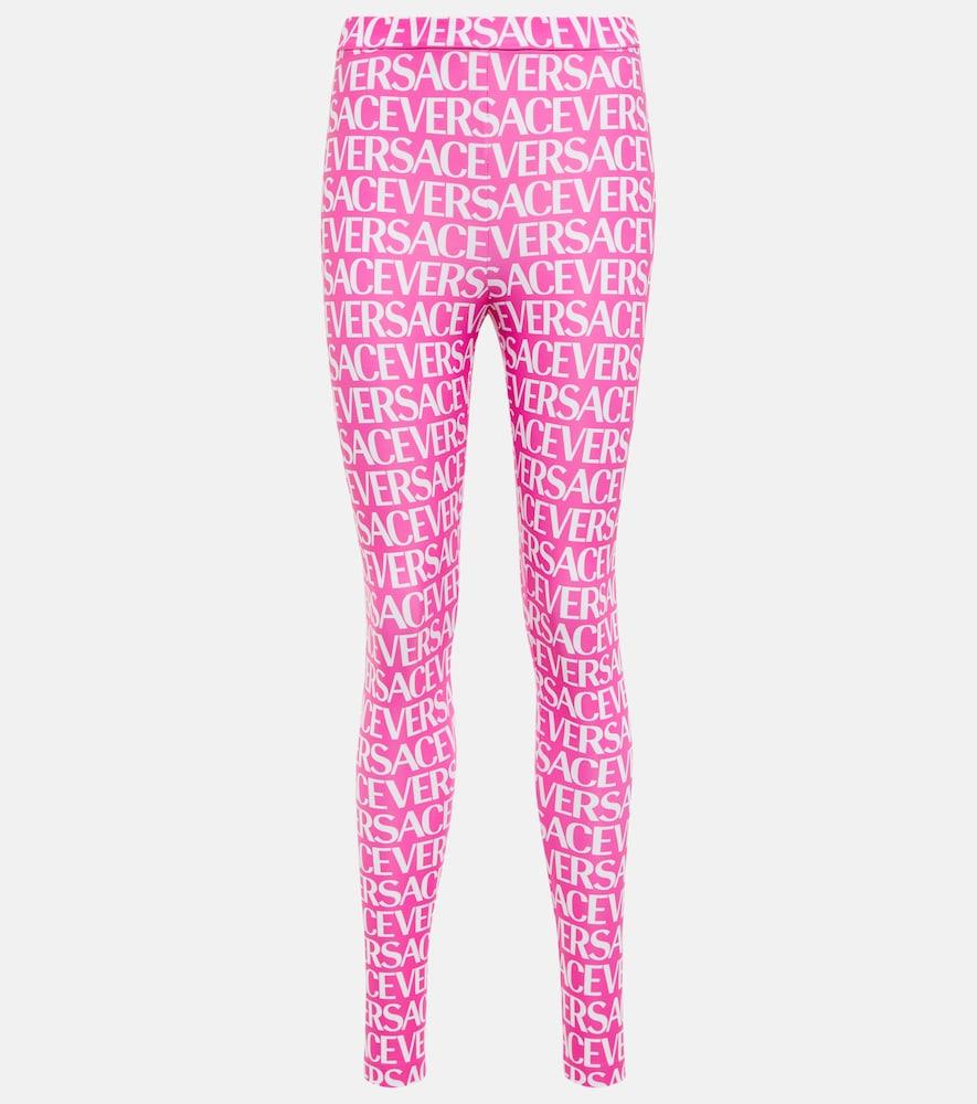 versace logo printed leggings
