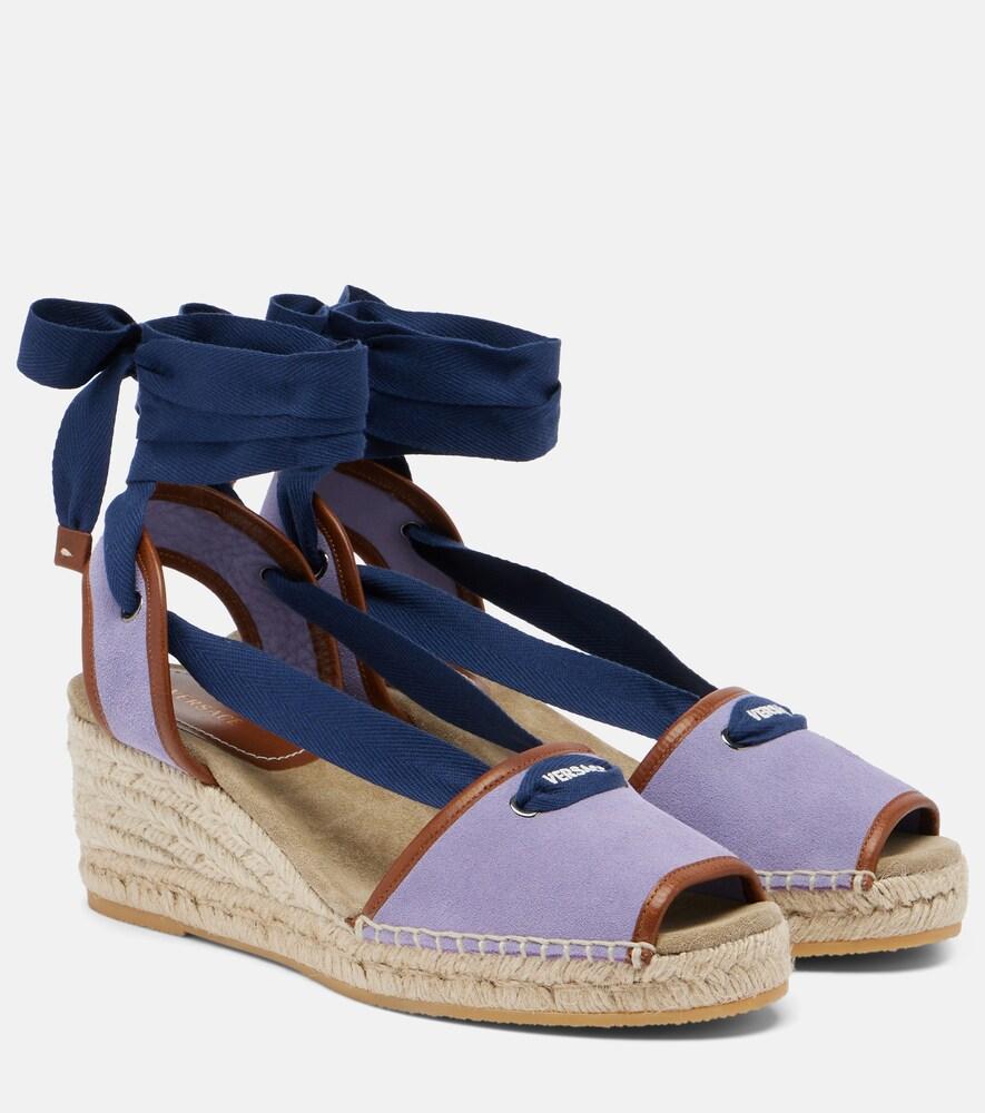 versace lola suede espadrille wedges
