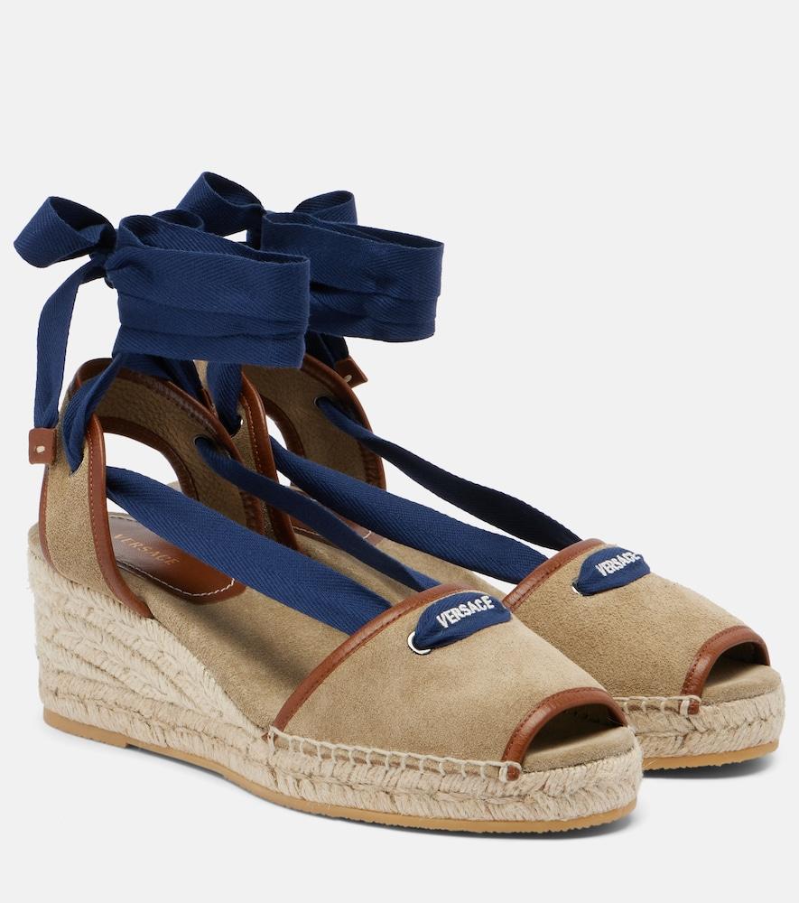 versace lola suede espadrille wedges
