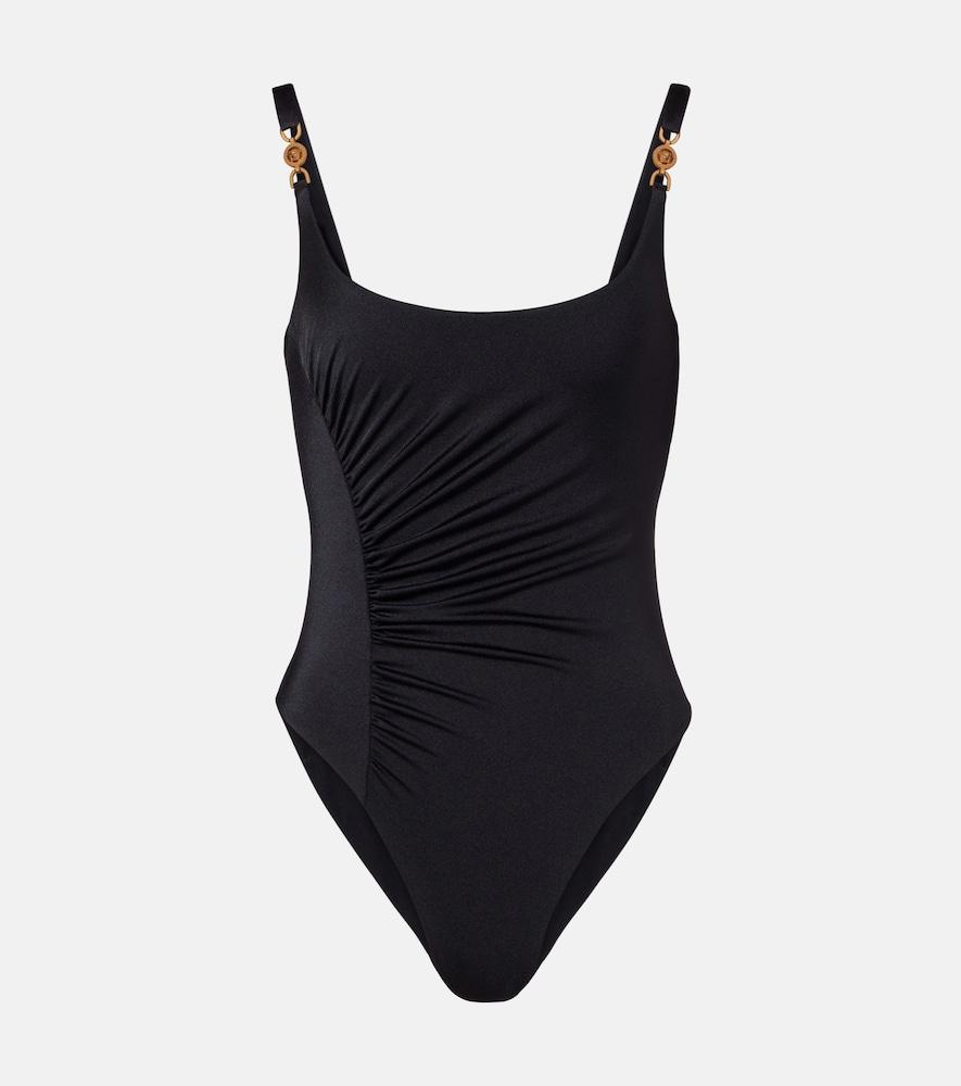versace medusa '95 gathered swimsuit
