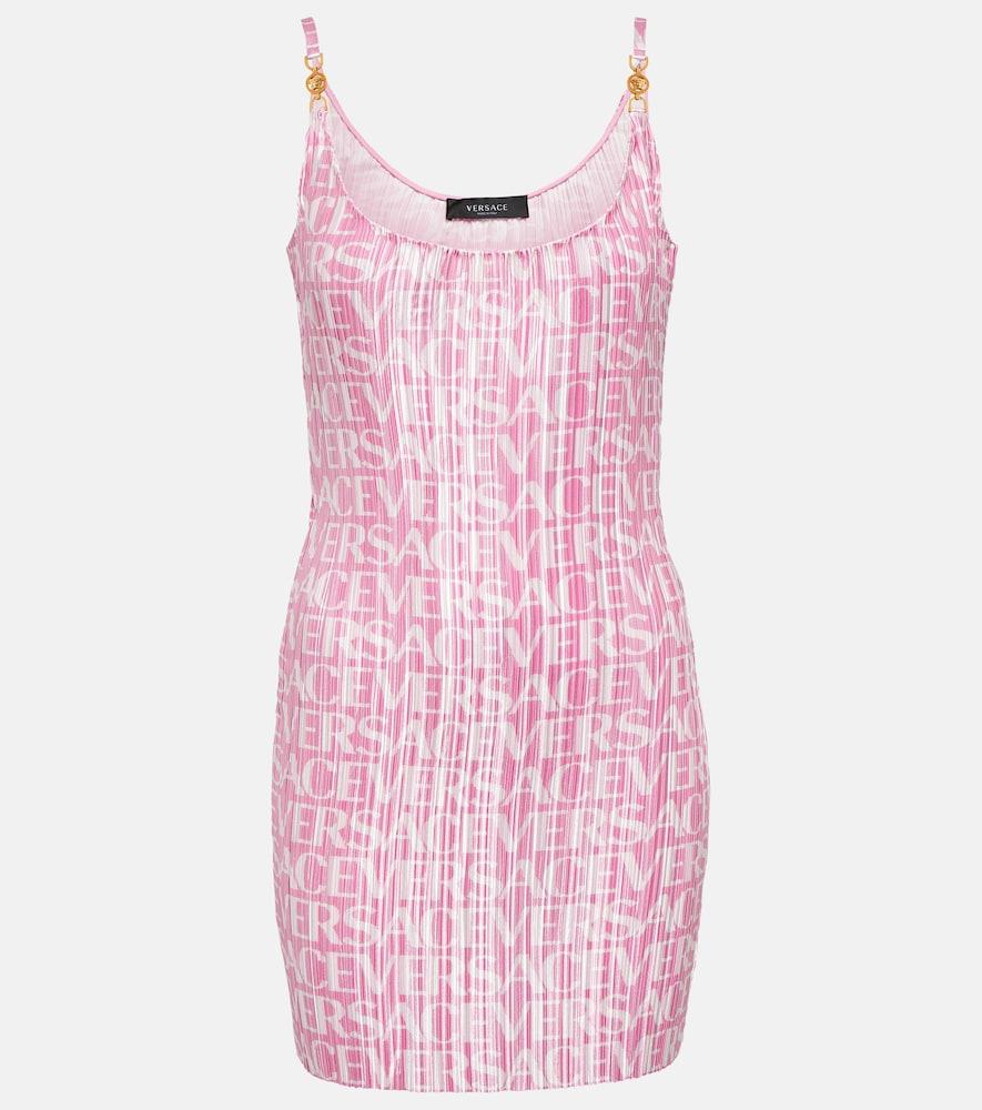 versace medusa '95 logo plissé minidress