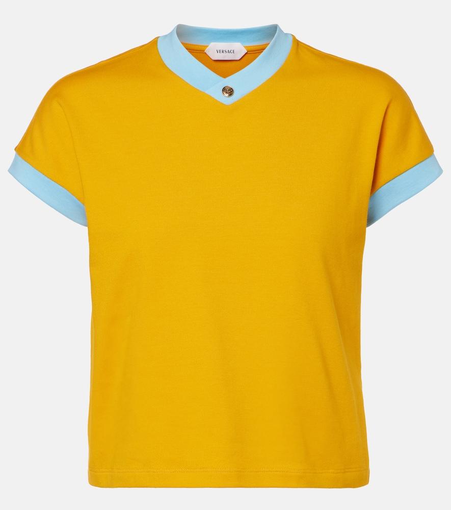 versace medusa cotton-blend jersey t-shirt