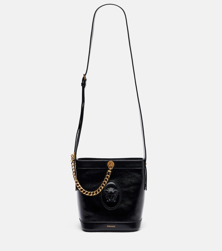 versace medusa mini leather bucket bag