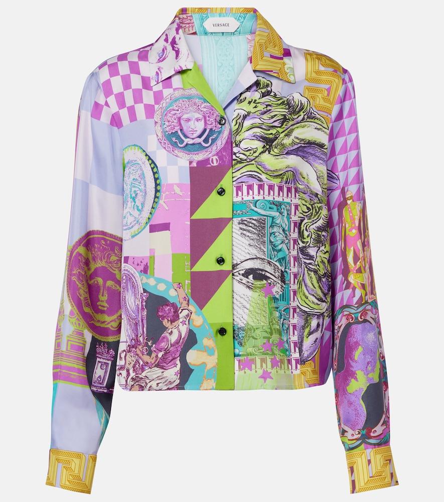 versace medusa printed silk shirt