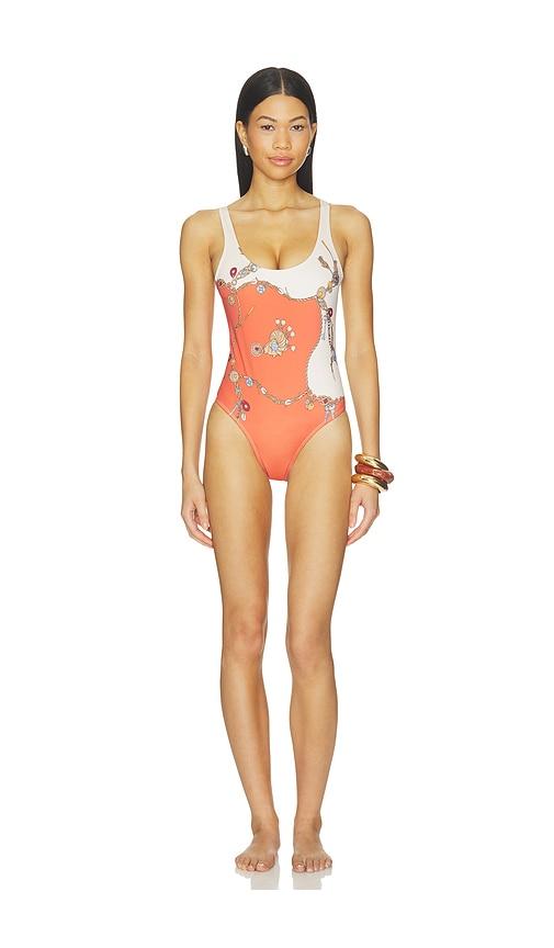 versace one piece swimsuit stolen jewels printed on responsible matt lycra in multi. - size 1 (also in 2, 3, 4)