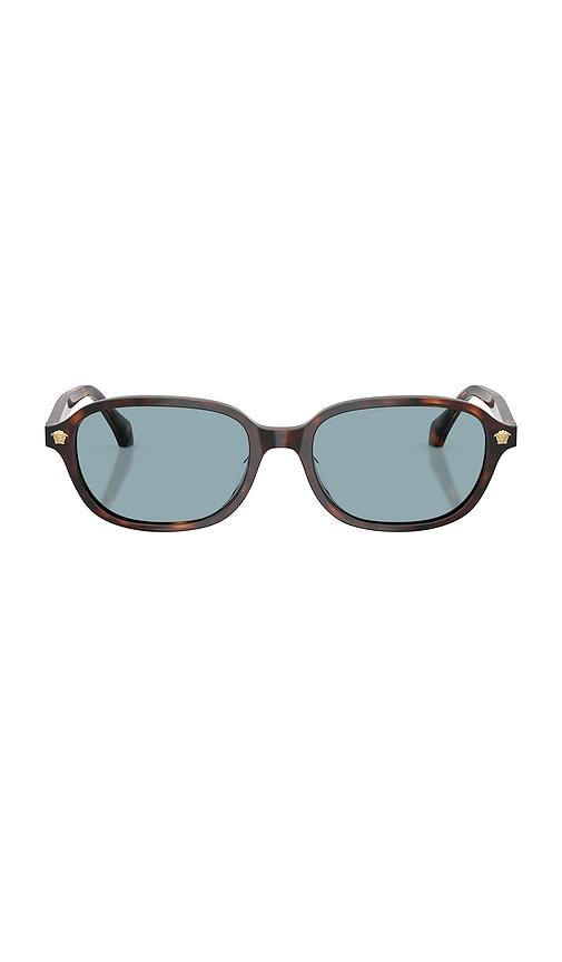 versace oval sunglasses in brown.