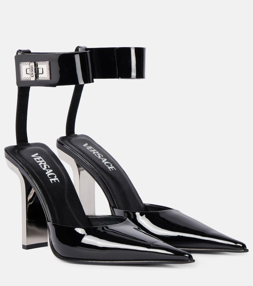 versace patent leather slingback pumps