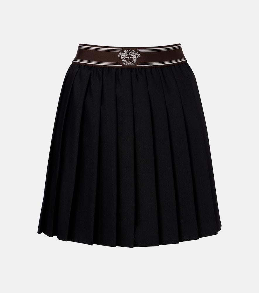 versace pleated wool and mohair miniskirt