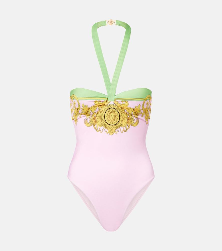 versace printed halterneck swimsuit