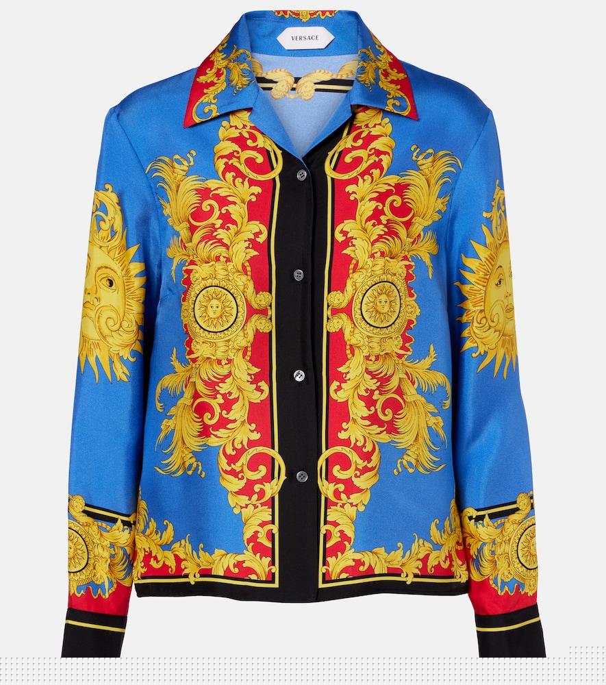 versace printed silk twill shirt