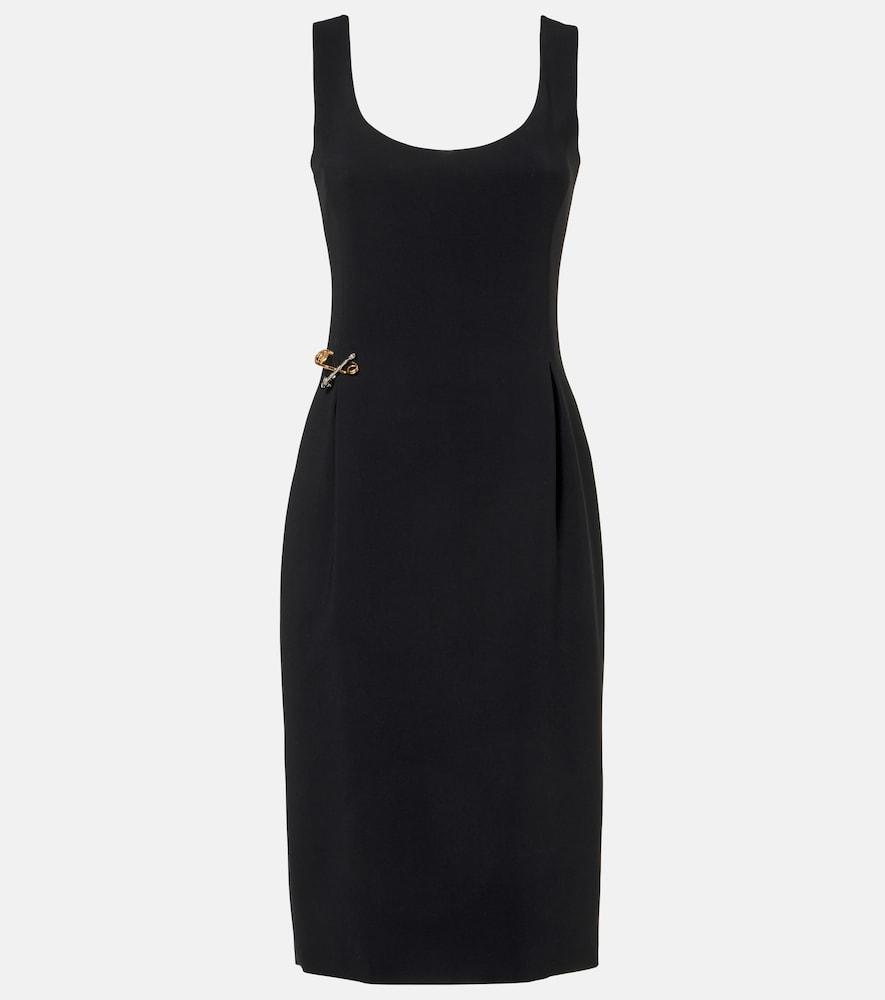 versace safety pin cady midi dress