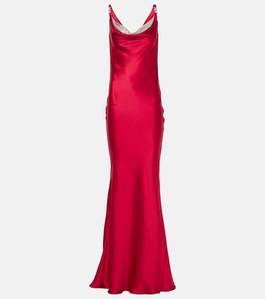versace silk satin gown