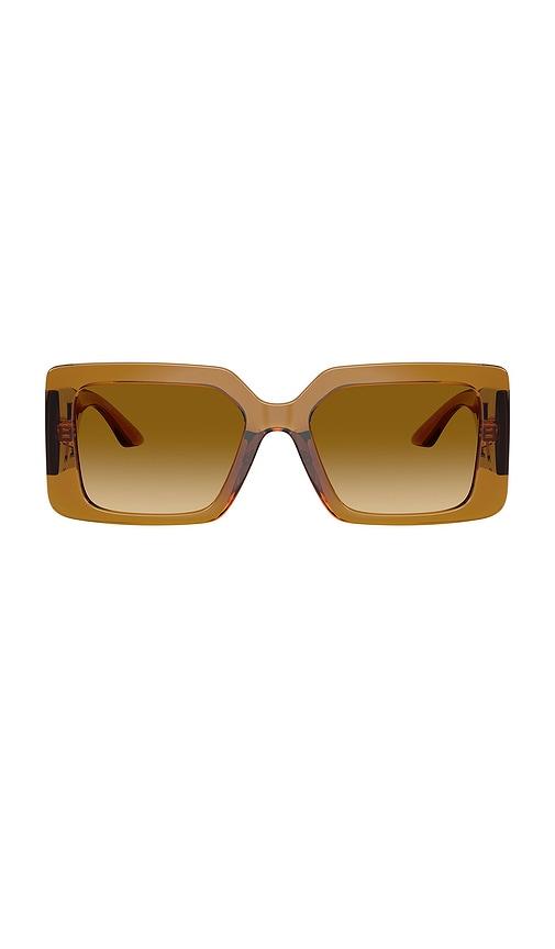 versace square sunglasses in brown.