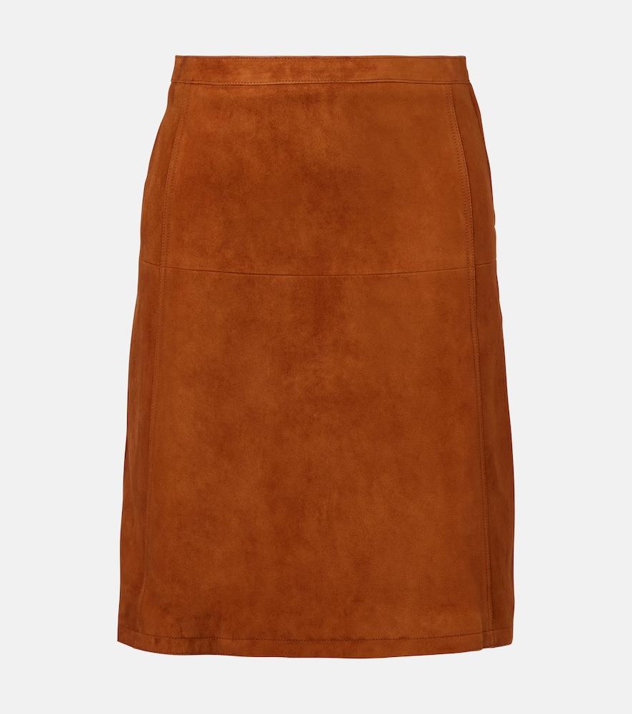 versace suede midi skirt