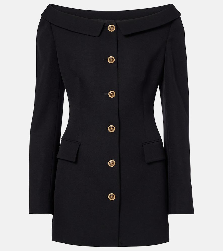 versace virgin wool grain de poudre jacket