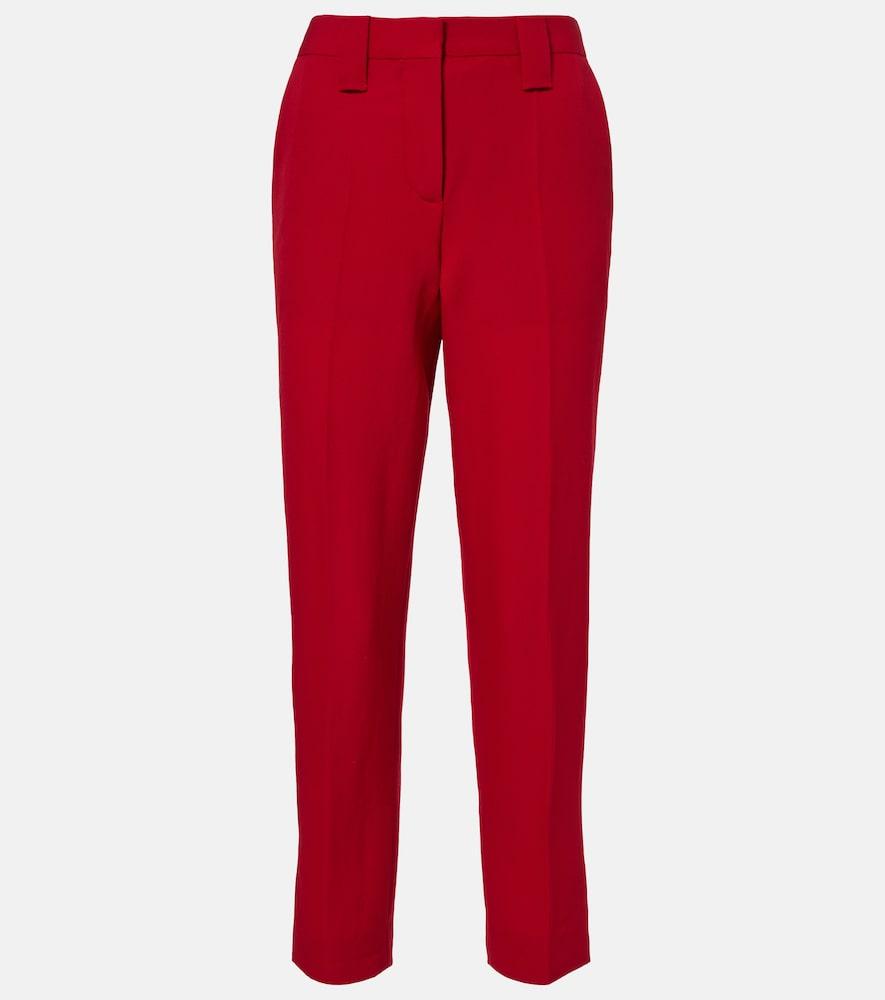 versace virgin wool slim pants